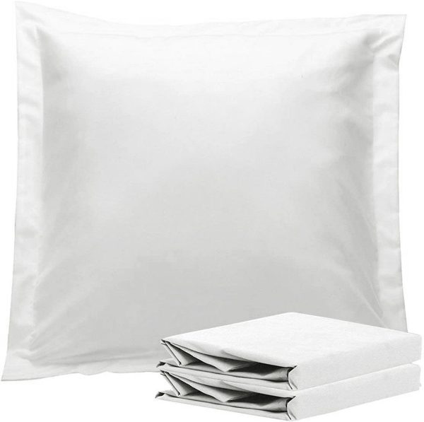 1000TC Premium Ultra Soft European Pillowcases 2-Pack – White