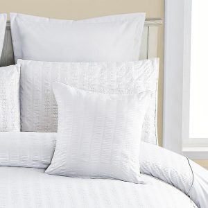 1000TC Premium Ultra Soft Seersucker Cushion Covers – 2 Pack – White