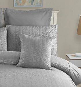 1000TC Premium Ultra Soft Seersucker Cushion Covers – 2 Pack – Grey