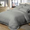 1000TC Ultra Soft Striped Duvet Doona Quilt Cover Set – KING, Grey