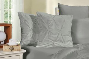 Diamond Pintuck Premium Ultra Soft Pillowcases 2-Pack – 45×45 cm, Grey