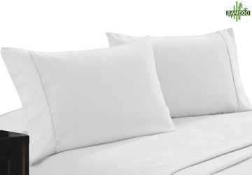 400 thread count bamboo cotton twin pack pillowcase white