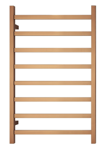 Premium Brushed Rose Gold Heated Towel Rack – 8 Bars, Square Design, AU Standard, 1000x620mm Wide