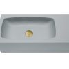 New Concrete Cement Wash Basin Counter Top Matte Light Grey Wall Hung Curved Basin