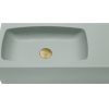 New Concrete Cement Wash Basin Counter Top Matte Mint Green Wall Hung Curved Basin