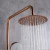 2023 Brushed Rose Gold Copper Solid Stainless Steel 304 made shower set w diverter 200 mm head sprayer hand held head