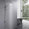 2023 Brushed Nickel Solid Stainless Steel 304 made shower set w diverter 200 mm head sprayer hand held head Suit Outdoor