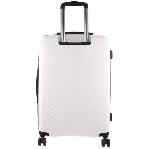 Cardin Inspired Milleni Checked Luggage Bag Travel Carry On Suitcase 65cm (82.5L) – White