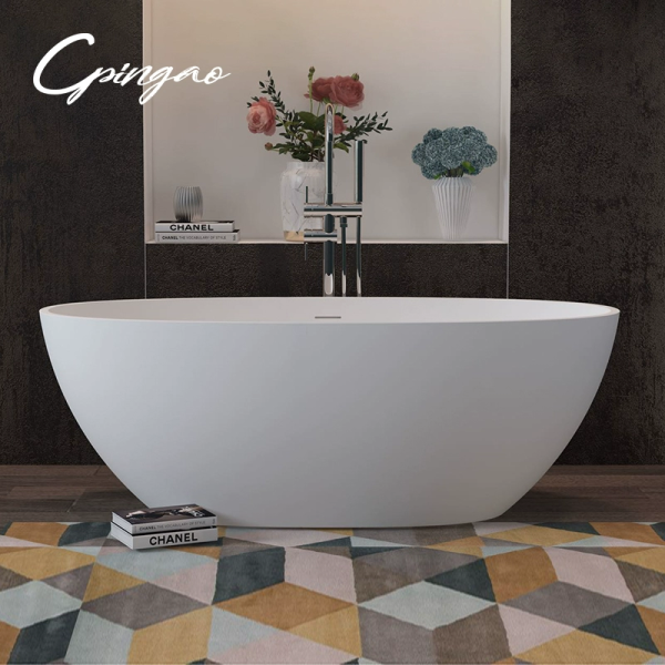 Medium Size Oval Shaped Cast stone – Solid Surface Bath 1600mm Length