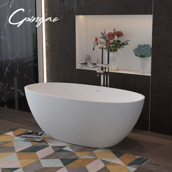 Medium Size Oval Shaped Cast stone – Solid Surface Bath 1600mm Length