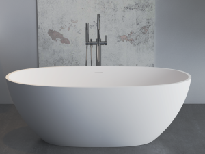 Medium Size Oval Shaped Cast stone – Solid Surface Bath 1700mm Length