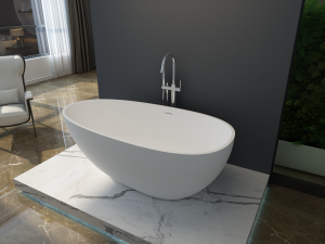 Medium Size Egg Shaped Cast stone – Solid Surface Bath 1700mm Length