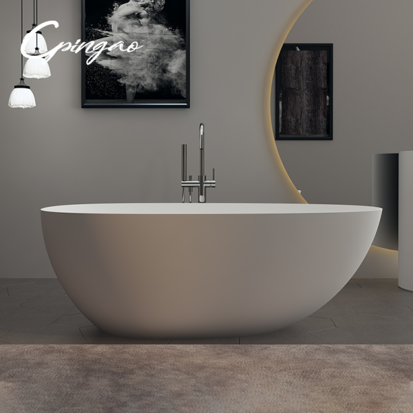 Medium Size Egg Shaped Cast stone – Solid Surface Bath 1700mm Length