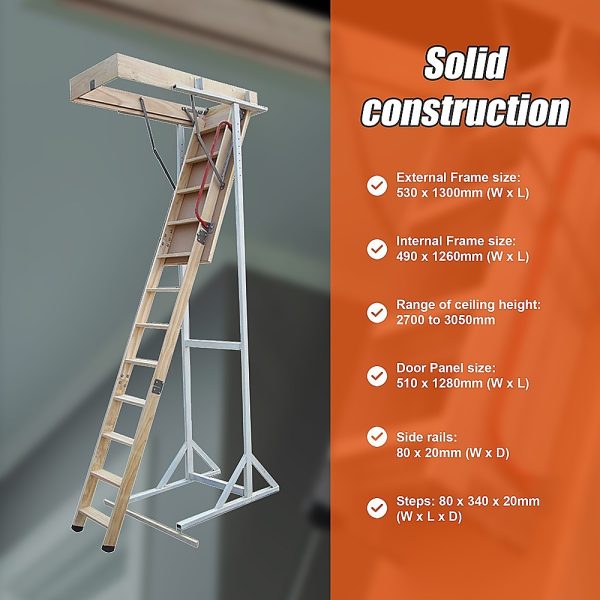 Attic Loft Ladder – 2700 to 3050 mm