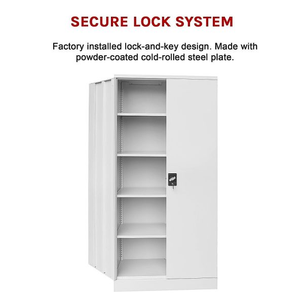 Two-Door Shelf Office Gym Filing Storage Locker Cabinet Safe