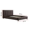 Arrow PU Leather Deluxe Bed Frame – DOUBLE, Brown