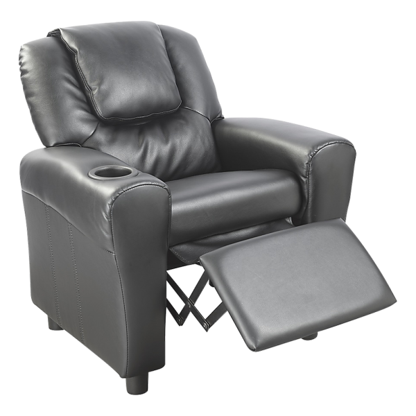 PU Leather Kids Recliner with Drink Holder.