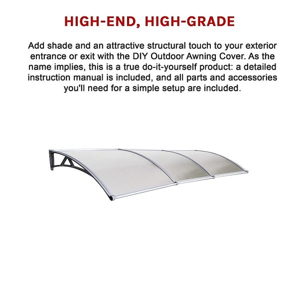 DIY Outdoor Awning Cover with Rain Gutter – 1 x 3 M