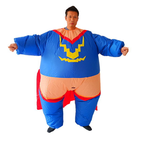 Super Hero Fancy Dress Inflatable Suit – Fan Operated Costume