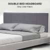 Linen Fabric Bed Headboard Bedhead – DOUBLE, Grey