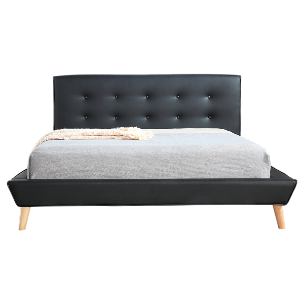 Arden PU Leather Deluxe Bed Frame – DOUBLE, Black