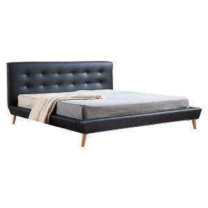 Arden PU Leather Deluxe Bed Frame – KING, Black