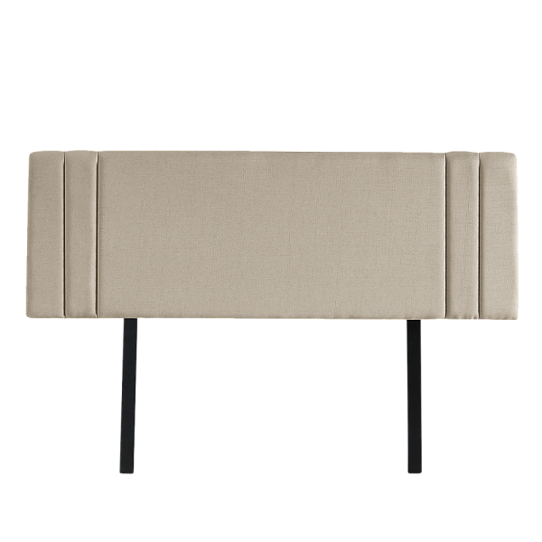 Linen Fabric Bed Deluxe Headboard Bedhead – DOUBLE, Beige