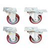 4 x 4″ Heavy Duty PU Swivel Castor Wheels With Brake