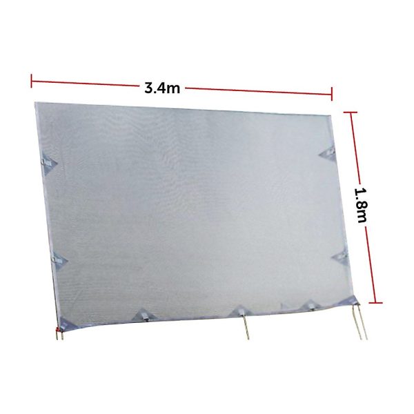 3.4m Caravan Privacy Screen Side Sunscreen Sun Shade for 12′ Roll Out Awning