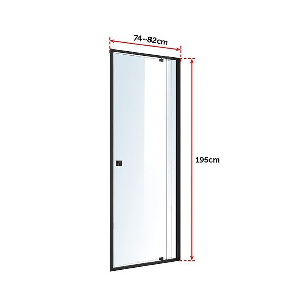 Adjustable Semi Frameless Shower Screen Australian Safety Glass – (74~82) x 195 cm