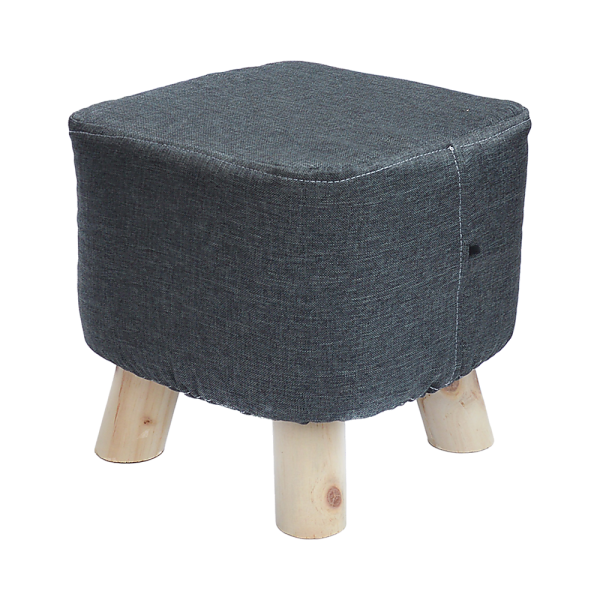 Fabric Ottoman Foot Stool Rest Pouffe Footstool Wood Storage Padded Seat – Charcoal