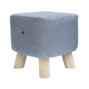 Fabric Ottoman Foot Stool Rest Pouffe Footstool Wood Storage Padded Seat – Grey