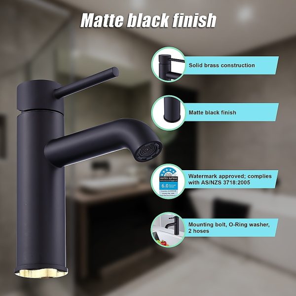 Basin Mixer Tap Faucet -Kitchen Laundry Bathroom Sink. – Black