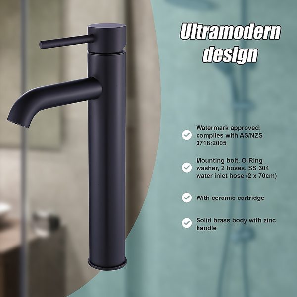 Basin Mixer Tap Faucet -Kitchen Laundry Bathroom Sink, – Black