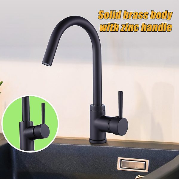 Kitchen Mixer Tap Faucet Basin Laundry Sink. – Black