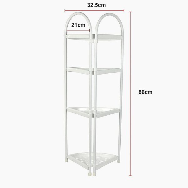 Shower Corner Shelf White Caddy Bathroom Shelves Organiser Bath Storage Rack 4