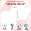 WELS 8″ Rain Shower Head Set Square Dual Heads Faucet High Pressure Hand Held. – Chrome