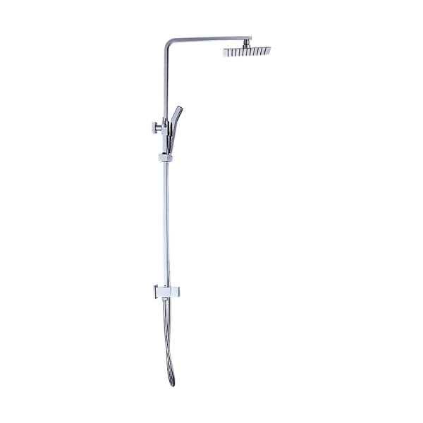 WELS 8″ Rain Shower Head Set Square Dual Heads Faucet High Pressure Hand Held. – Chrome