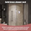 WELS 8″ Rain Shower Head Set Square Dual Heads Faucet High Pressure With Mixer. – Chrome