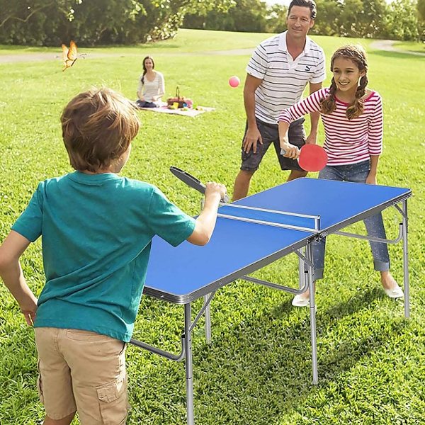 152cm Portable Tennis Table, Folding Ping Pong Table Game Set