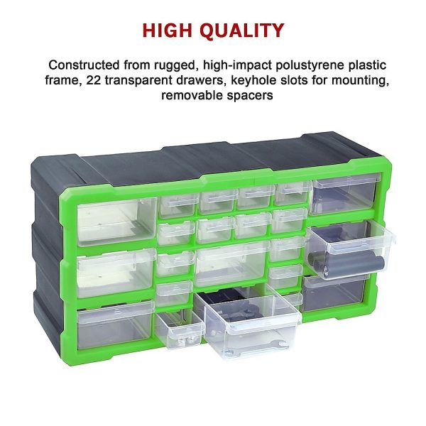 22 Multi Drawer Parts Storage Cabinet Unit Organiser Home Garage Tool Box