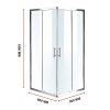 Sliding Door Nano Safety Glass Shower Screen By Della Francesca – 800 x 900 mm, Chrome