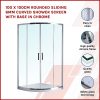 Rounded Sliding 6mm Curved Shower Screen with Base – 100 x 100 cm, Chrome