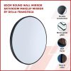 Round Wall Mirror Bathroom Makeup Mirror by Della Francesca – 60 cm, Black