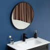 Round Wall Mirror Bathroom Makeup Mirror by Della Francesca – 60 cm, Black