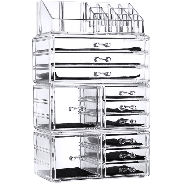 11 Drawers Clear Acrylic Tower Organiser Cosmetic jewellery Luxury Storage Cabinet