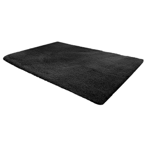 Floor Rugs Large Shaggy Rug Area Carpet Bedroom Living Room Mat – 200 x 140 cm, Black