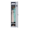 One-Door Office Gym Shed Clothing Locker Cabinet – Grey, Standard Lock