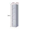 6-Door Locker for Office Gym Shed School Home Storage – Grey, Standard Lock