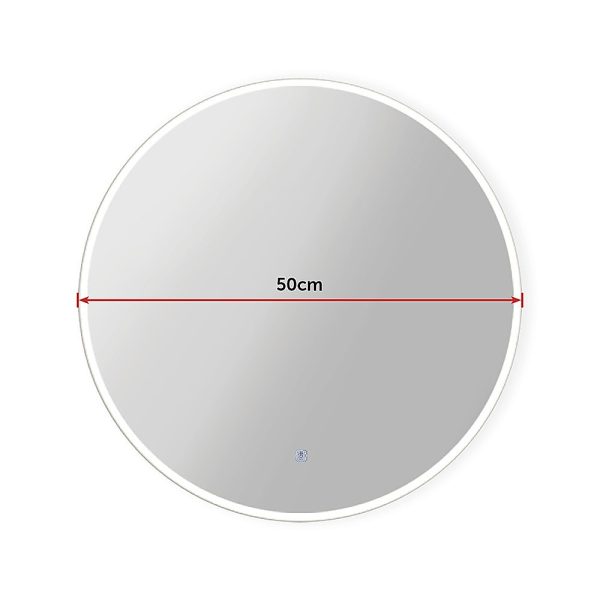 LED Wall Mirror Bathroom Mirrors Light Decor Round – 50 cm